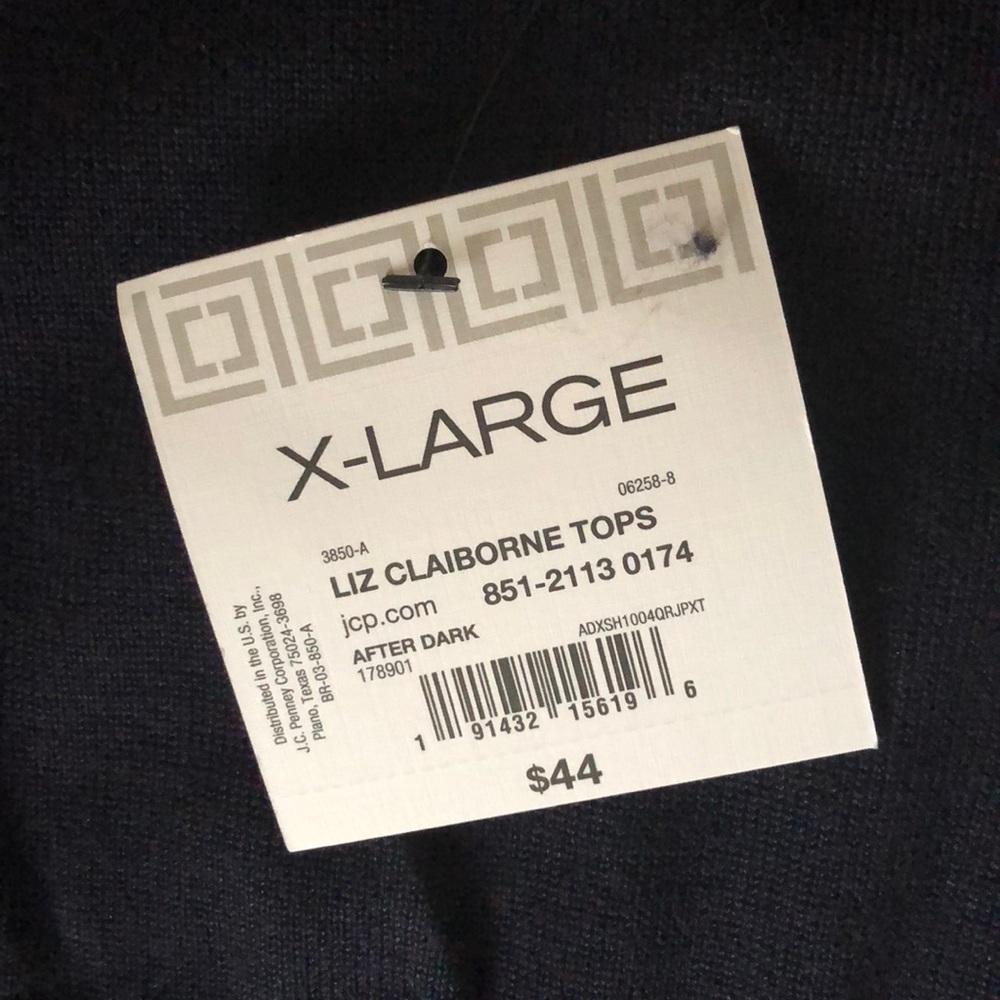 Liz Claiborne Long Sleeve Boat Neck Tie sweater - Picture 7 of 7
